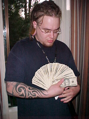 Kenny with some loot.