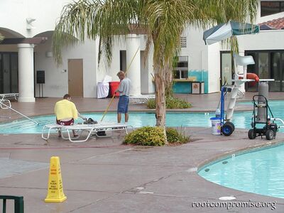time to clean the pools post con.