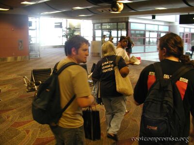 At the airport.