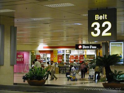 Inside the Airport in Singapore.