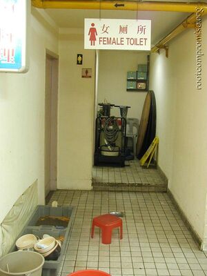 What woman would accept a bathroom in a place in this condition?