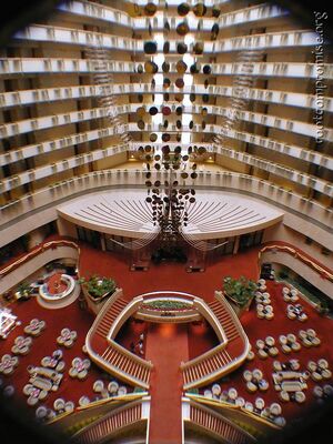 Wide angle hotel lobby again.
