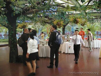 The gala reception out by the pool.