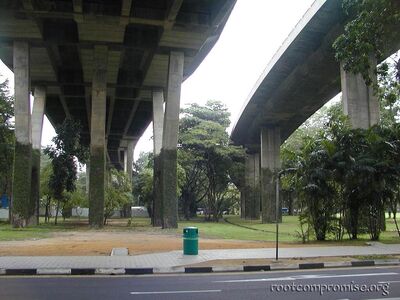 Under the expressway.