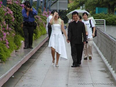 Just Married.  I bought a suit just like the one this guy is wearing.
