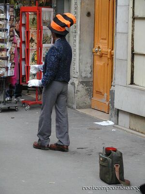 Weird street performer.
