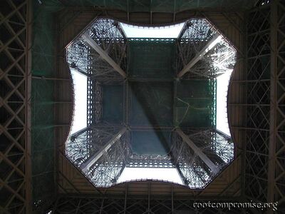 Under the Eiffel Tower.