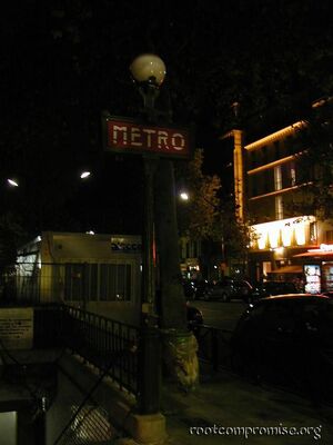 These Metro Signs are near each subway entrance, I thought they looked kool.