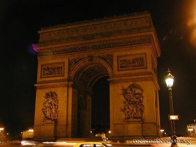 The Arc de Triomphe at Night.  Our last night in Paris.