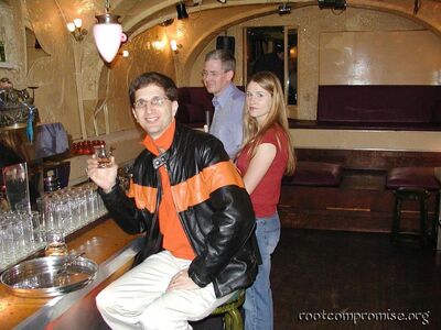 Jeff, Paul, and Krissy in the Absinthe bar.