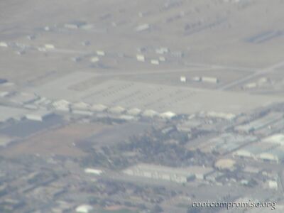 Hill Air Force Base.  Blurry but you can see the F-16's down there.