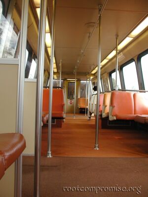 Inside the train.