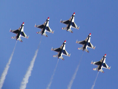 U.S. Air Force Thunderbirds in Delta Formation.