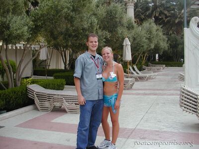 Me and Britney, a lifeguard I became friends with at Caesar's Palace.