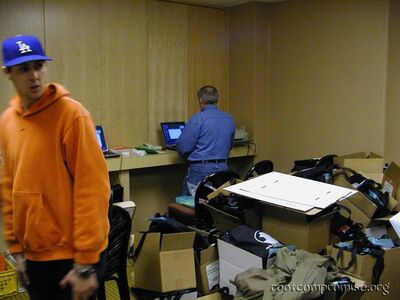 Keith(DJ CMOS) in the registration area before the Con started.