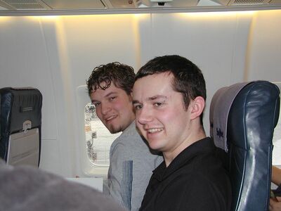 dedhed and Olds on the plane ride home.