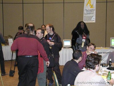 Ken in Star trek atire from the back and a klingon on the right.