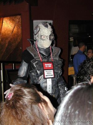 The borg still had his badge a few days after the reception.