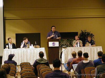 Most of the panel, two guys were missing, they showed up later though.