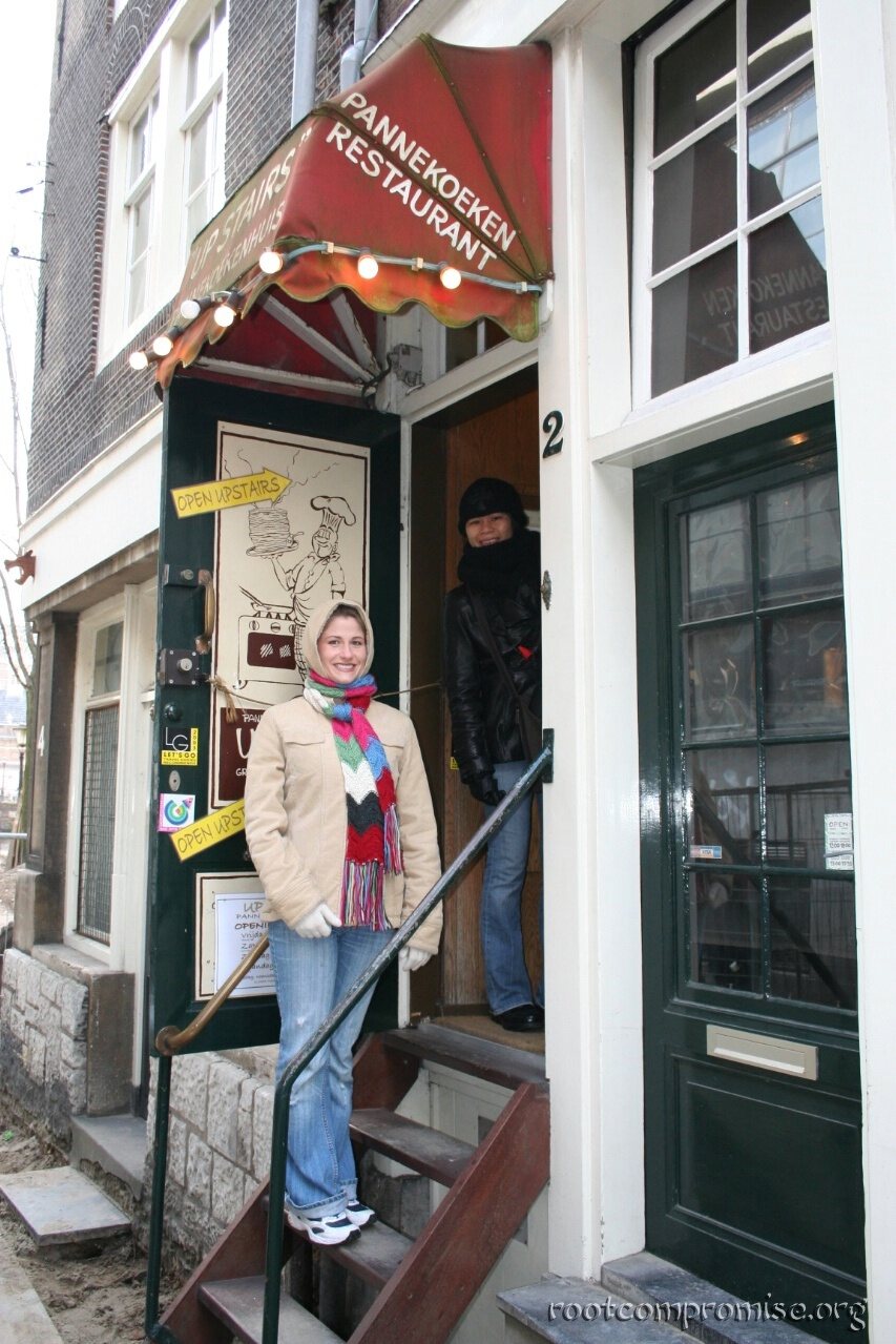 The smallest pancake hous in Amsterdam, maybe the world.