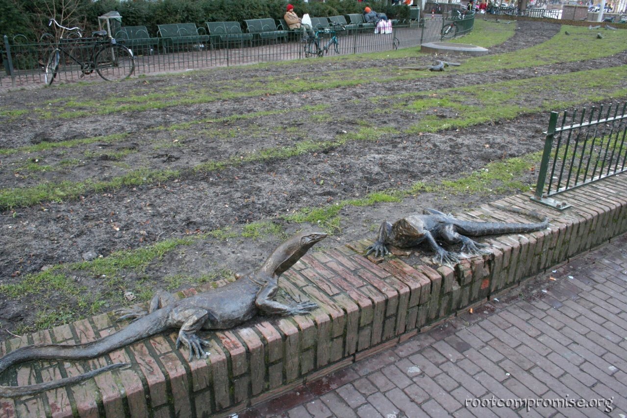 Bronze Komodo Dragons.