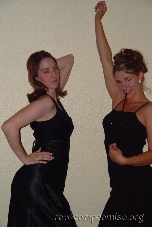 Leslie and my wife posing.