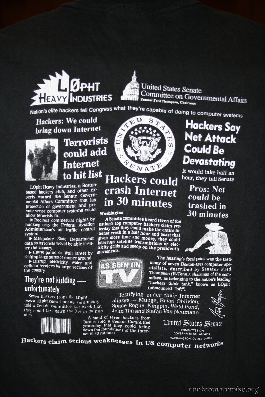 The back of Joe's L0pht shirt.