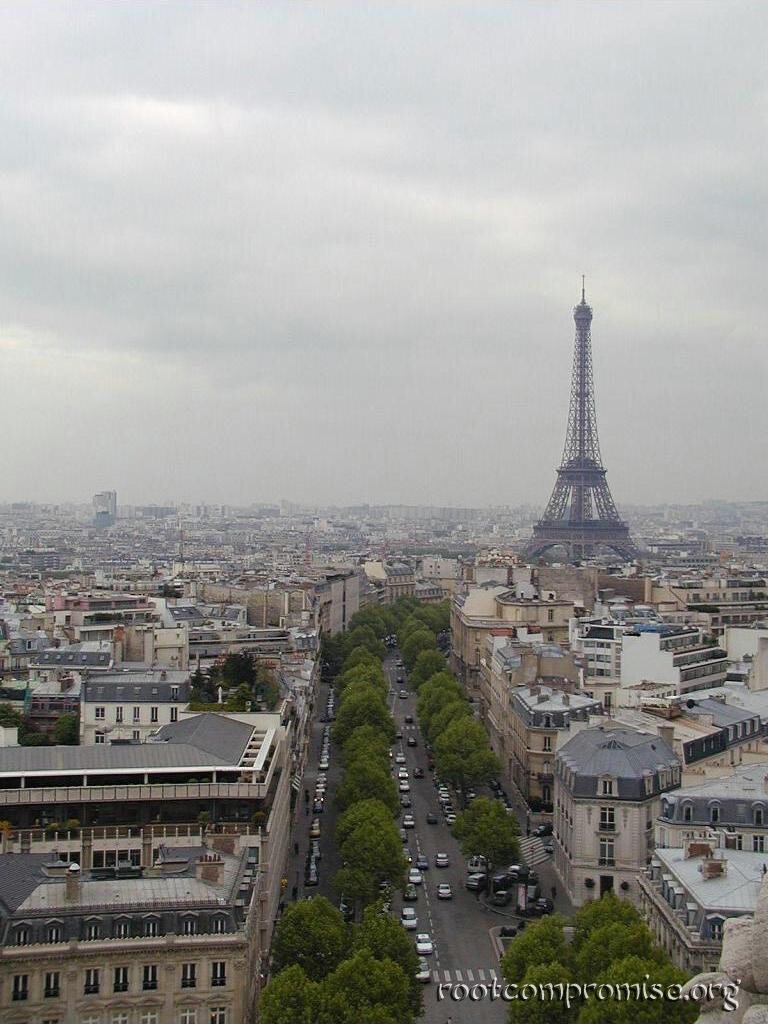 The view from the top of the Arc de Triomphe.  Can you say Triomphe?
