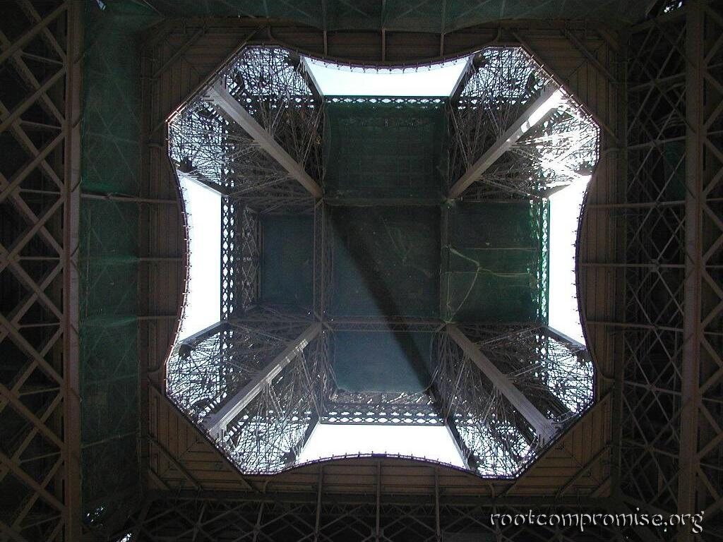 Under the Eiffel Tower.
