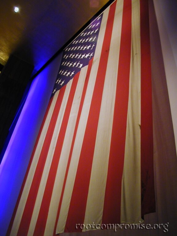 The Flag that hung on the Pentagon after 9/11.