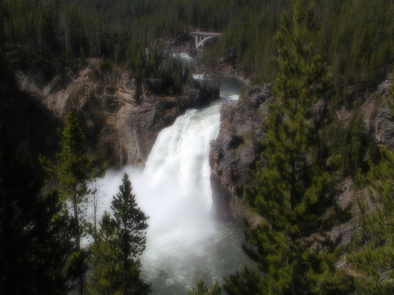 Dreamlike Yellowstone Waterfall.