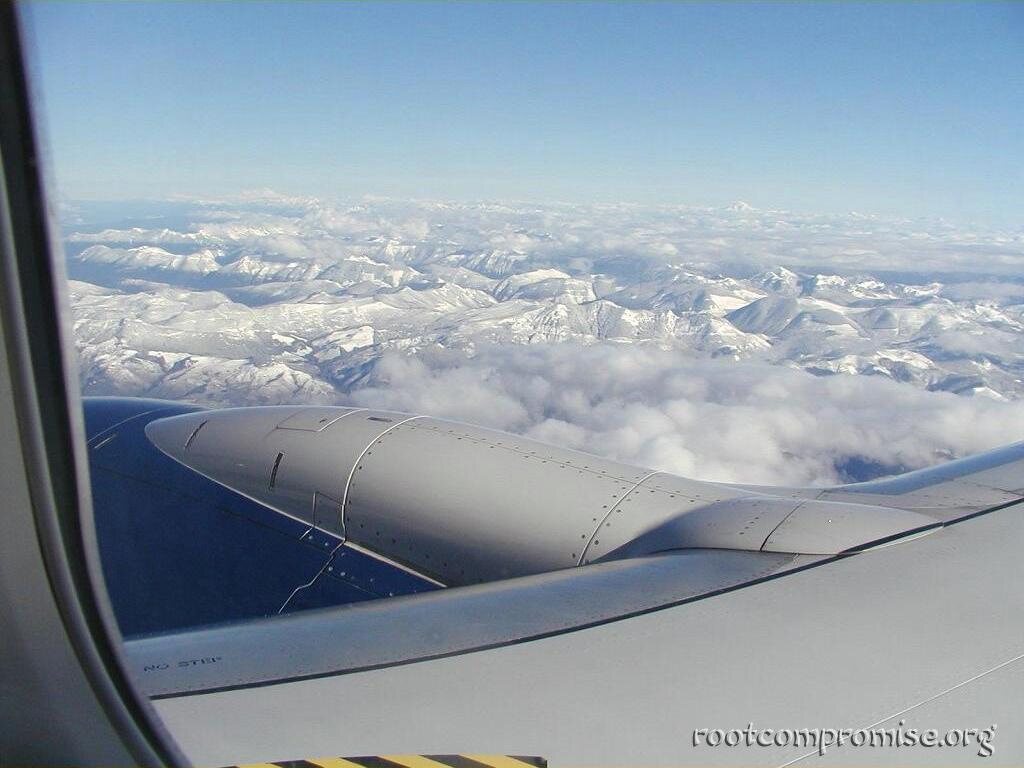 The view from my seat, I had the exit door over the wing. First to die if the plane explodes, first out if it doesn't.