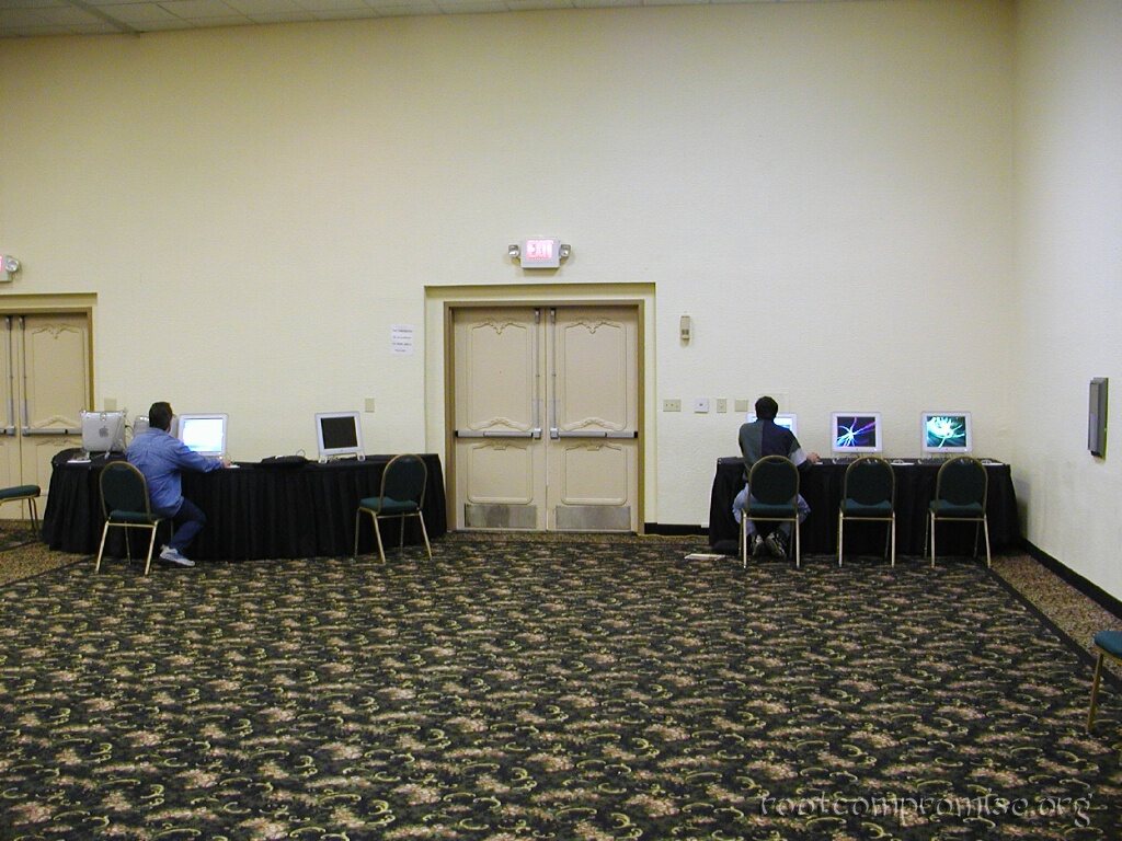 The Apple sponsored chill out area.
